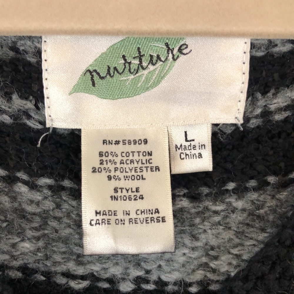 Nurture Striped Button Down Cotton Wool Blend Sweater Cardigan - Picture 5 of 7